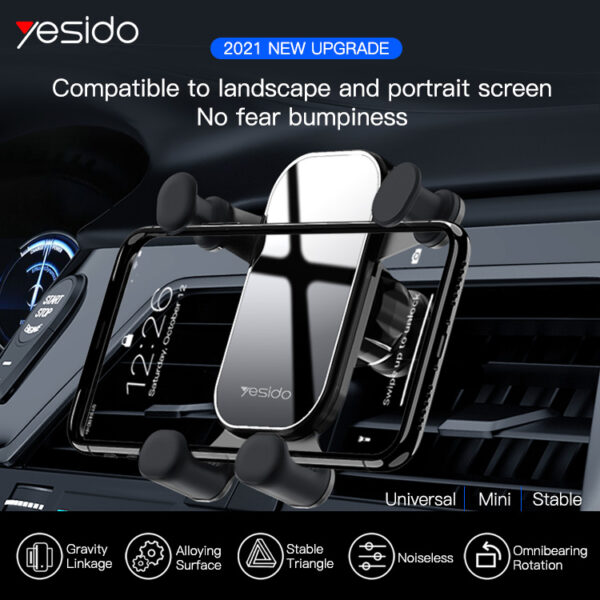 C100 Universal Angle Adjustable Support Gravity Mobile Phone Car Air Vent Phone Holder