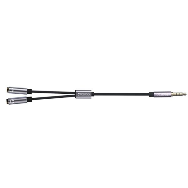 YAU28 15cm 3.5mm Male Jack To Female Earphone And Microphone Port AUX Audio Cable