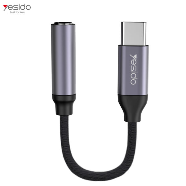 YAU19 Aluminum Alloy Nylon Cable USB Type-C To 3.5mm Aux Port Audio Adapter Cable