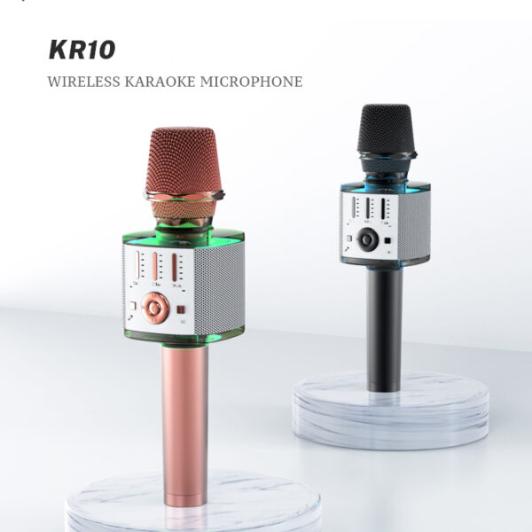 KR10 Karoake System Design Portable Wireless Speaker Microphone For Music and Sing