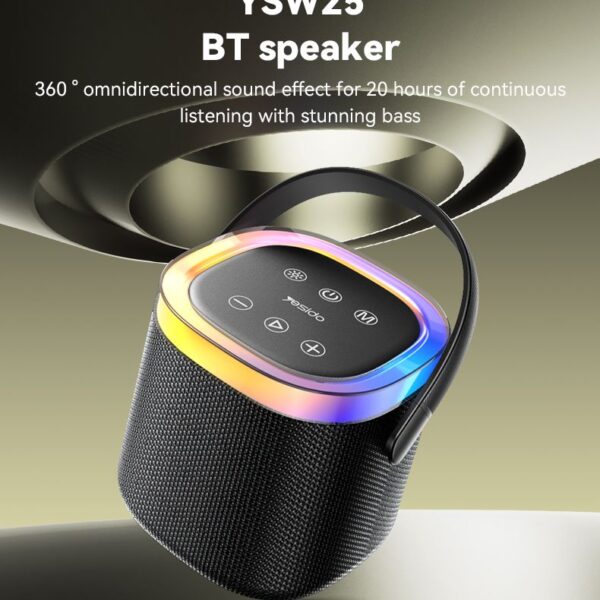 YSW25 BT5.3 360 Sound Effect 8W 1800mAh High-capacity Battery IP67 Waterproof Rating Speaker