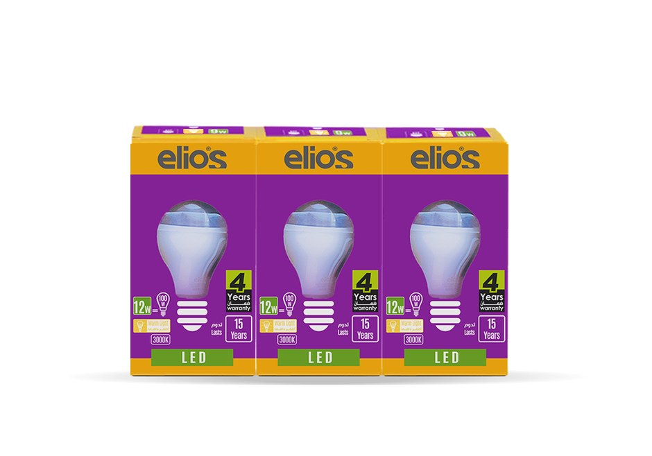 3x12-Warm_940x Set of 3 LED BULB (A65) 12W Warm Light 3000 Kelvin E27 - Image 1