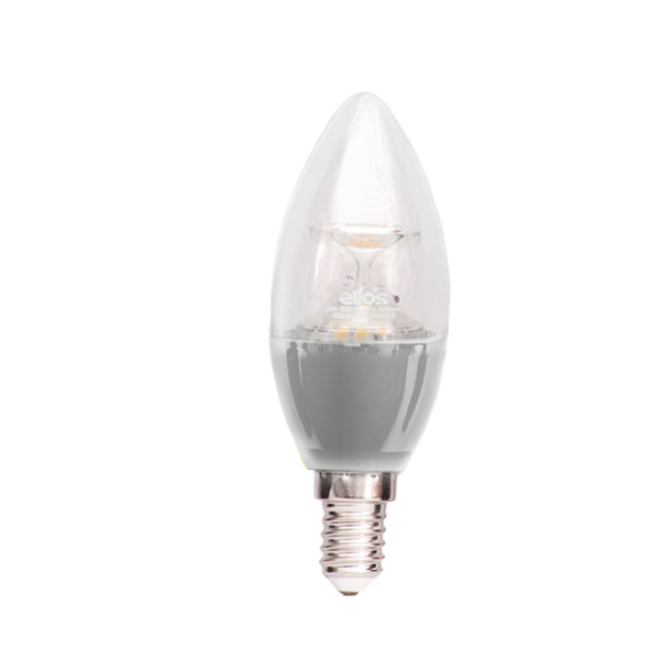 LED CANDLE WITH LENS (C37) 5W Warm Light 3000 Kelvin E14 - SLIVER BODY