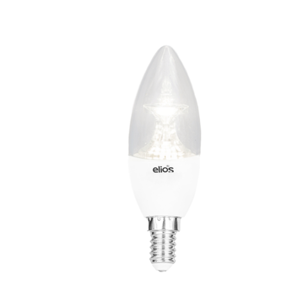 LED CANDLE WITH LENS (C37) 5W Cool Daylight 6500 Kelvin E14 - WHITE BODY
