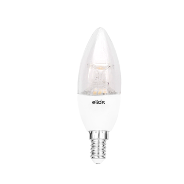 LED CANDLE WITH LENS (C37) 5W Warm Light 3000 Kelvin E14 - WHITE BODY