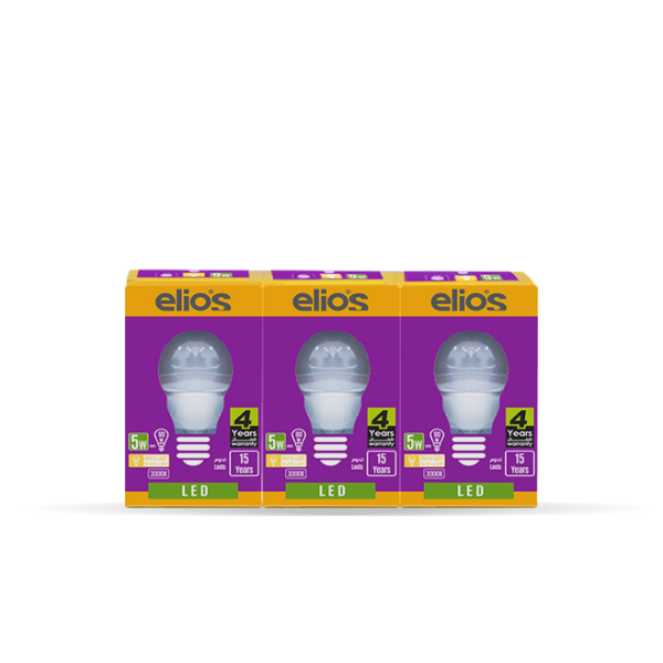 Set of 3 LED MINI GLOBE 5W  Warm Light 3000 Kelvin E27