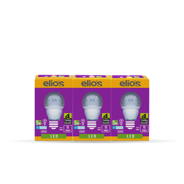 Set of 3 LED MINI GLOBE 5W Cool Daylight 6500 Kelvin E27