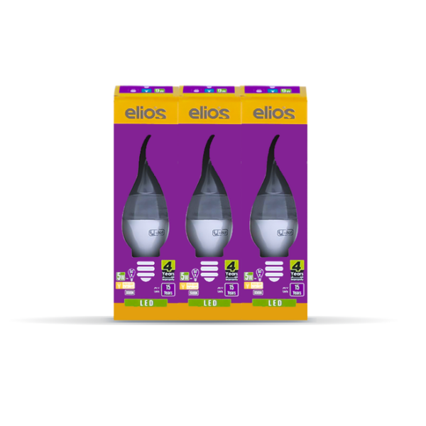 Set of 3 LED TEARDROP 5W Warm Light 3000 Kelvin E14