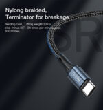 CA96 1.2M 60W (20V/3A) Nylon Braided Fast Charging Type-C to Type-C Data Cable - Image 14