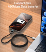 CA128C USB To TC 66W Fast Charging Zinc Alloy Suppport Tablet Charging LED Power Display Data Cable - Image 13