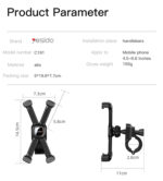 C191 Adjustable Phone Holder | Universal Motorcycle Bicycle Handlebar Mount Clip GPS Phone Holder - Image 8