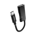 YAU22 Aluminum Alloy 2 in 1 Type-C To Type-C And 3.5mm Audio Splitter Adapter