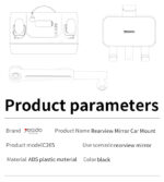 C265 360°Adjustable Rotation Length Adjustable Rearview Mirror Car Phone Holder - Image 8