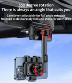 C265 360°Adjustable Rotation Length Adjustable Rearview Mirror Car Phone Holder - Image 12
