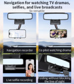 C265 360°Adjustable Rotation Length Adjustable Rearview Mirror Car Phone Holder - Image 13