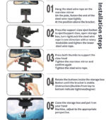 C265 360°Adjustable Rotation Length Adjustable Rearview Mirror Car Phone Holder - Image 17