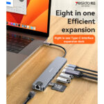 HB27 Aluminum Alloy PD100W Fast Charging Eight In One Type-C Interface Expansion Dock USB Hub - Image 2