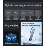 HB27 Aluminum Alloy PD100W Fast Charging Eight In One Type-C Interface Expansion Dock USB Hub - Image 3