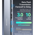 HB27 Aluminum Alloy PD100W Fast Charging Eight In One Type-C Interface Expansion Dock USB Hub - Image 4