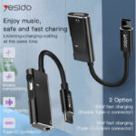 YAU23 2 In 1 Mobile Phone Jack Audio Splitter Converter Adapter Type-C To 3.5Mm Audio Adapter - Image 2