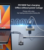 HB27 Aluminum Alloy PD100W Fast Charging Eight In One Type-C Interface Expansion Dock USB Hub - Image 12
