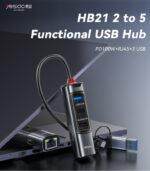 HB21 Aluminum Alloy PD100W Fast Charging Type-C/USB To PD100W + RJ45 + 3 USB Functional USB Hub - Image 6