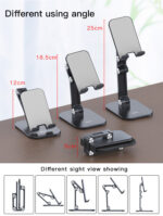 C104 Desktop Angle Adjustable Mobile Phone Stand Aluminum Alloy Tablet Cell Phone Holder - Image 9