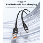 CA131C 0.3 Meter 18W Fast Charging USB to Type-C Aluminum Alloy Braided Data Cable - Image 2