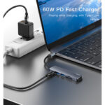 HB11 Aluminum Alloy Laptop Computer Functional Video USB TF/SD Card Slot Type-C HUB Splitter Adapter - Image 4