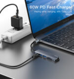 HB11 Aluminum Alloy Laptop Computer Functional Video USB TF/SD Card Slot Type-C HUB Splitter Adapter - Image 10