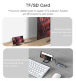 HB11 Aluminum Alloy Laptop Computer Functional Video USB TF/SD Card Slot Type-C HUB Splitter Adapter - Image 13