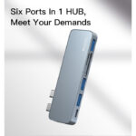 HB10 Aluminum Alloy USB C Extender Type-C Hub Laptop Computer USB Transmitter Hub Adapter - Image 4