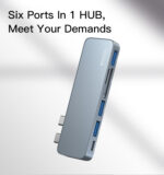 HB10 Aluminum Alloy USB C Extender Type-C Hub Laptop Computer USB Transmitter Hub Adapter - Image 9