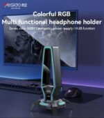 HB25 3.5MM Expansion interface HUB Function Seven Colorful RGB Muiti Functionel Headphone Holder - Image 5