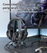 HB25 3.5MM Expansion interface HUB Function Seven Colorful RGB Muiti Functionel Headphone Holder - Image 11