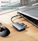HB16 7 in 1 Type-C to USB External Hub | Docking Station with USB 3.0 PD 100W For Laptop - Image 6
