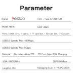 HB16 7 in 1 Type-C to USB External Hub | Docking Station with USB 3.0 PD 100W For Laptop - Image 8