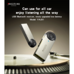 YAU81 Zinc Alloy Low Latency 8meter Stable Transmission Built-in Microphone Car Bluetooth Receiver - Image 2