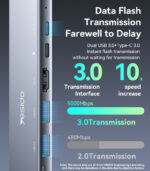 HB27 Aluminum Alloy PD100W Fast Charging Eight In One Type-C Interface Expansion Dock USB Hub - Image 10