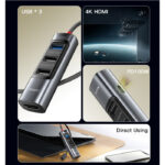 HB22 5 IN 1 USB C HUB | PD 100W For Laptop Tablet Mobile Phone Support OTG Function Adapter - Image 3