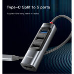 HB22 5 IN 1 USB C HUB | PD 100W For Laptop Tablet Mobile Phone Support OTG Function Adapter - Image 4