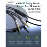 YAU30 Wholesale Nylon Braided Splitter 3.5mm Plug With Volume Control Aux Audio Cable - Image 2