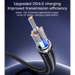 CA129C 1.2M USB To Type-C 18W Fast Chagrging Built-in Smart Chip Aluminum Alloy Braided Data Cable - Image 4