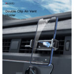 C124 360 Degree Rotation Dual Double Clip Air Vent Outlet Car Holder Cell Mobile Phone Holder - Image 2