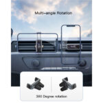 C124 360 Degree Rotation Dual Double Clip Air Vent Outlet Car Holder Cell Mobile Phone Holder - Image 4