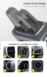 C124 360 Degree Rotation Dual Double Clip Air Vent Outlet Car Holder Cell Mobile Phone Holder - Image 10