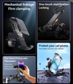 C249 360 Rotation Adjustable One-touch Stabilization Locking Bicycle Car Phone Holder - Image 9