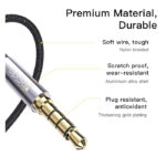 YAU30 Wholesale Nylon Braided Splitter 3.5mm Plug With Volume Control Aux Audio Cable - Image 4