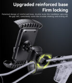 C249 360 Rotation Adjustable One-touch Stabilization Locking Bicycle Car Phone Holder - Image 14