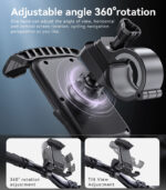 C249 360 Rotation Adjustable One-touch Stabilization Locking Bicycle Car Phone Holder - Image 16